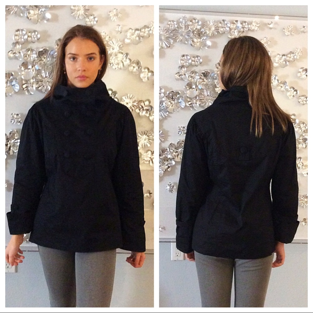 Minus black button up coat. Size M